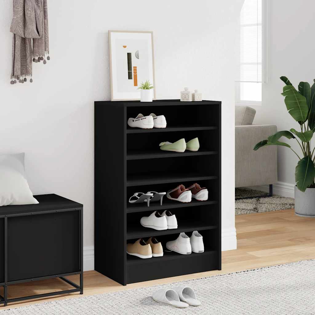 JUNG Vida Schuhschrank Schwarz 60x35x92 cm Holzwerkstoff