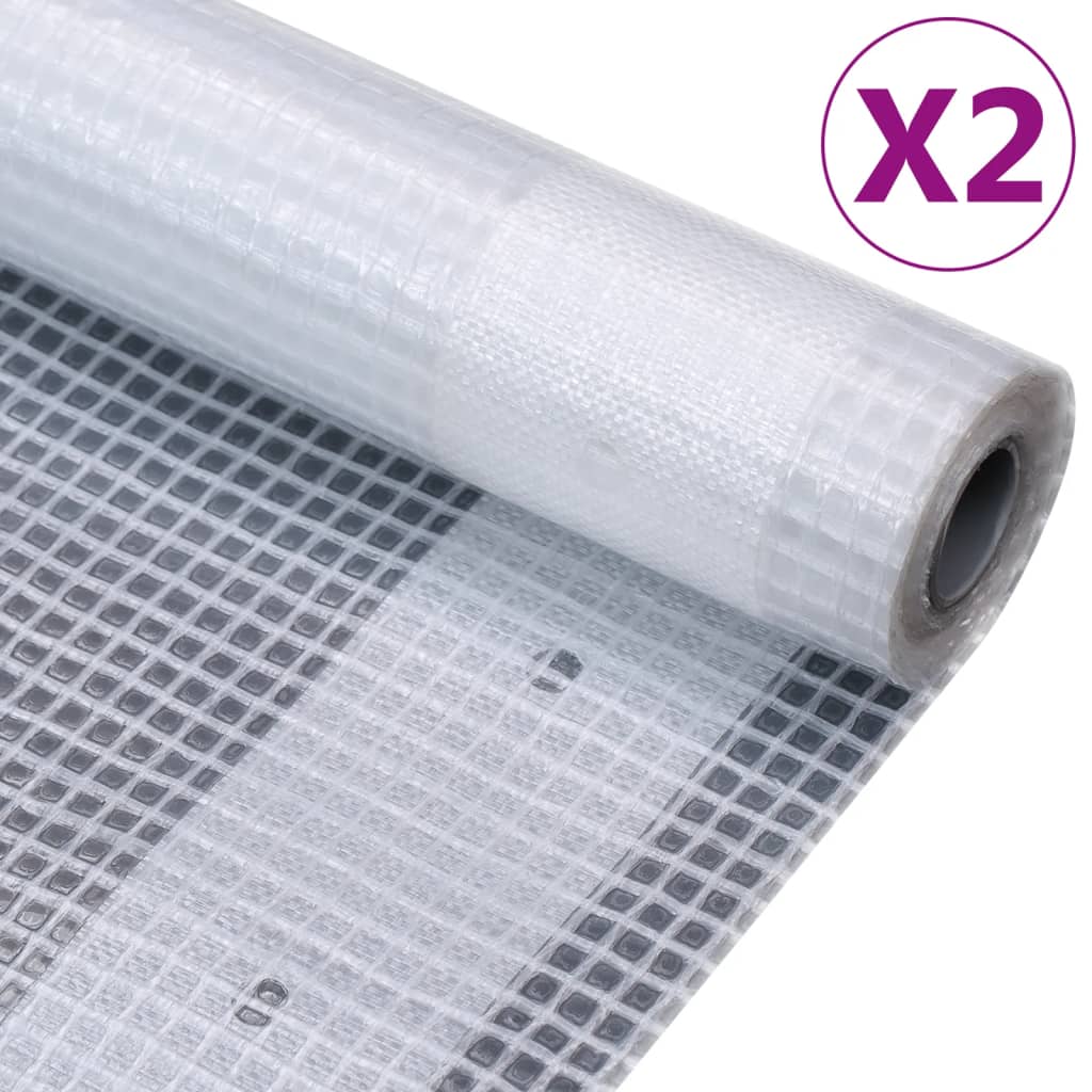 JUNG Vida Gitter-Abdeckplanen 2 Stk. 260 g/m² 3x6 m Weiß