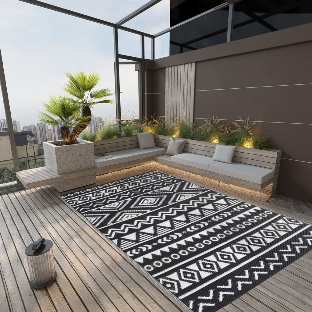 JUNG Vida Outdoor-Teppich ARAKIL Schwarz 190x290 cm PP