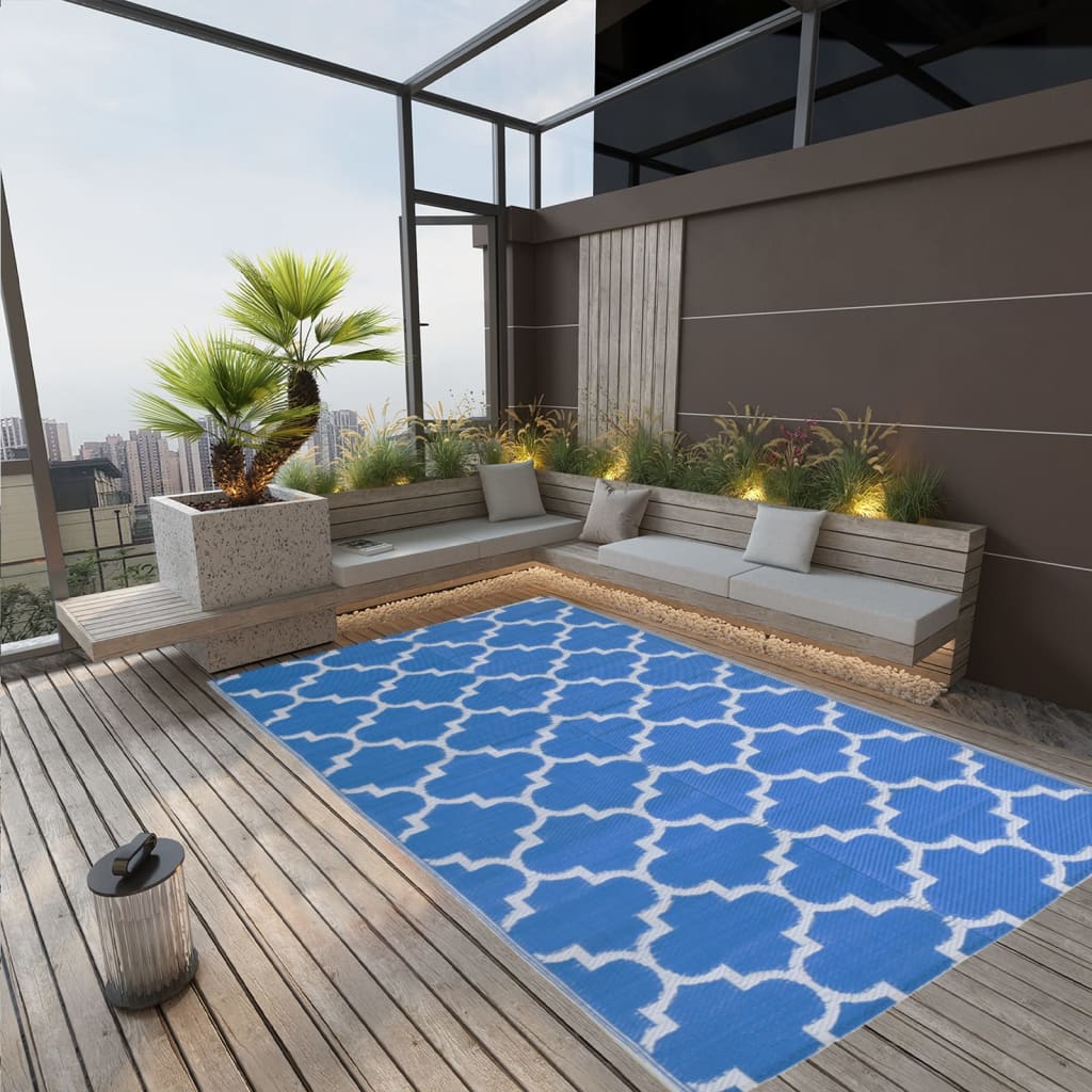 JUNG Vida Outdoor-Teppich ARAKIL Blau 190x290 cm PP