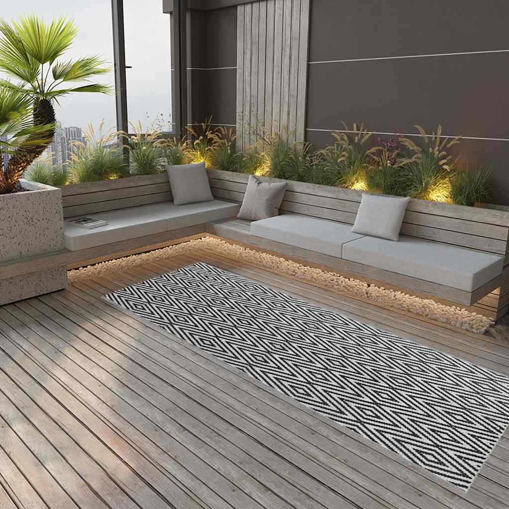 JUNG Vida Outdoor-Teppich ARAKIL Schwarz 80x250 cm PP