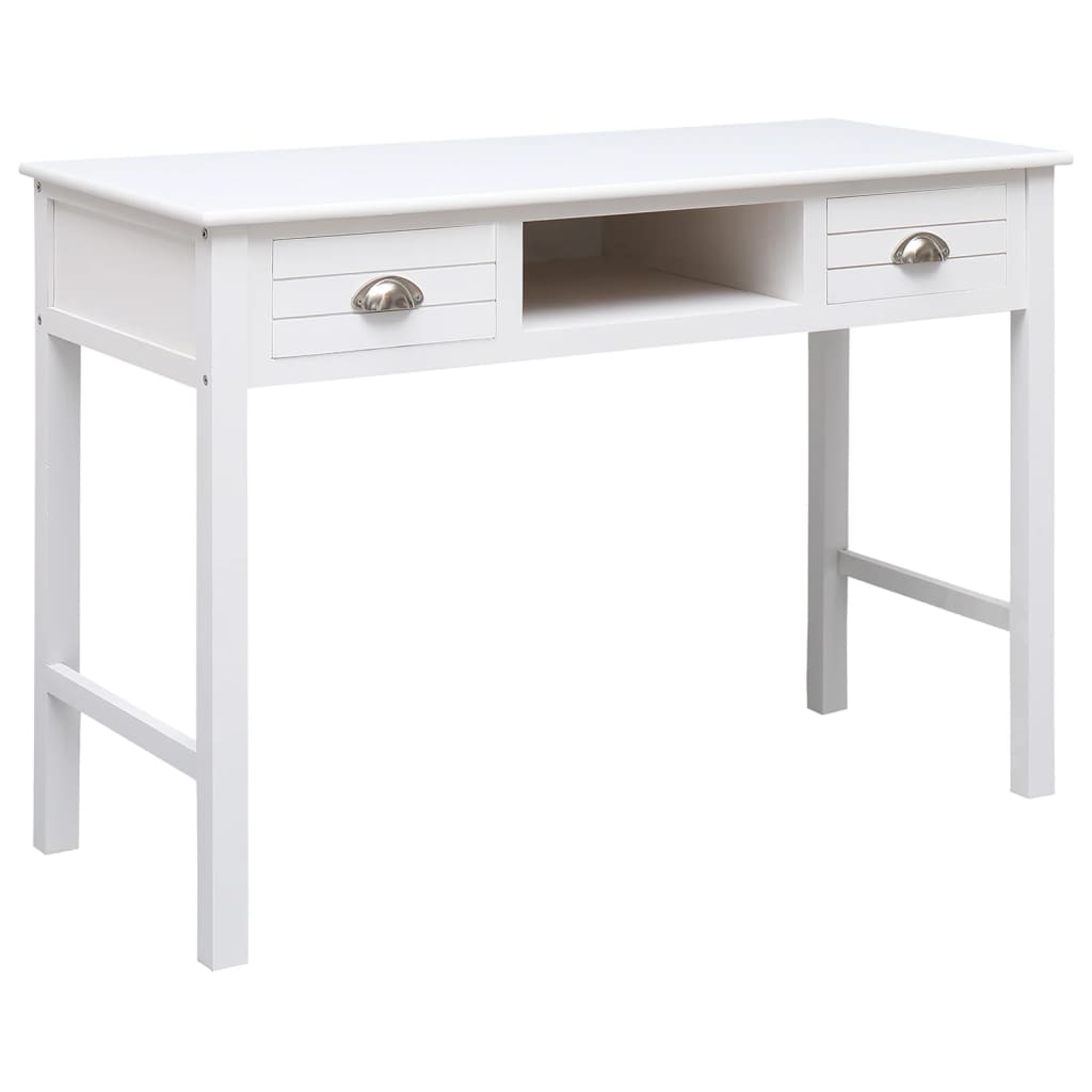 JUNG Vida Schreibtisch Weiß 108x45x76 cm Massivholz Paulownia