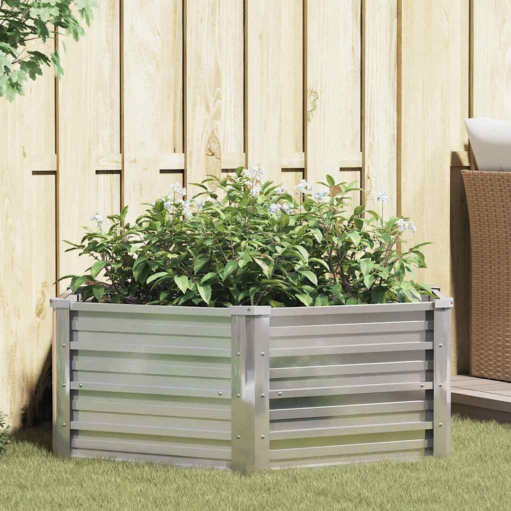 JUNG Vida Garten-Hochbeet 129x45 cm Verzinkter Stahl Silber