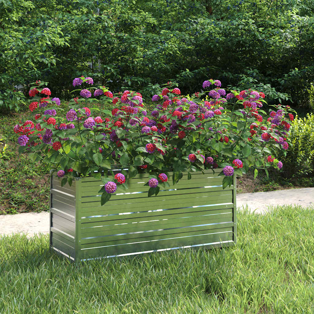 JUNG Vida Garten-Hochbeet 100x40x45 cm Verzinkter Stahl Silber