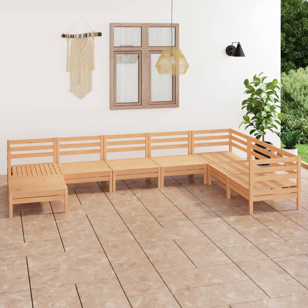 JUNG Vida 8-tlg. Garten-Lounge-Set Massivholz Kiefer