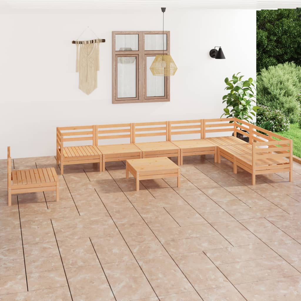JUNG Vida 9-tlg. Garten-Lounge-Set Massivholz Kiefer