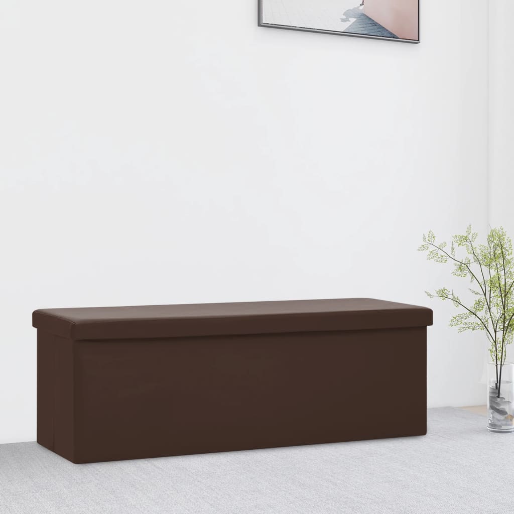 JUNG Vida Faltbare Sitzbank mit Stauraum Braun PVC