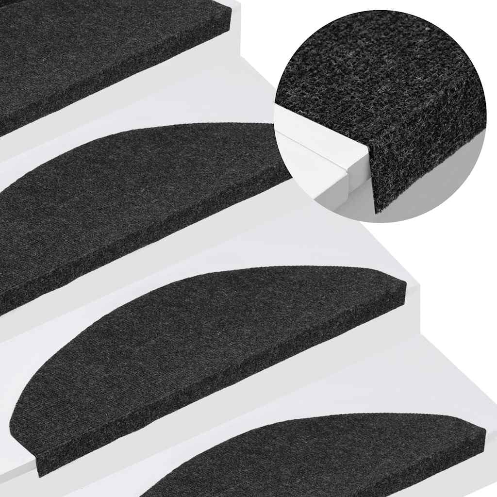 JUNG Vida Stufenmatten Selbstklebend 15 Stk. 65x22,5x3,5 cm Schwarz
