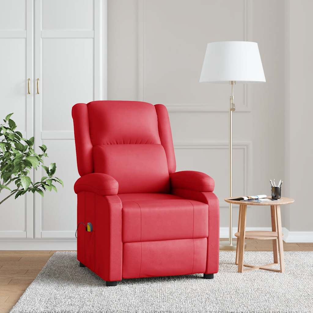 JUNG Vida Massagesessel Rot Kunstleder