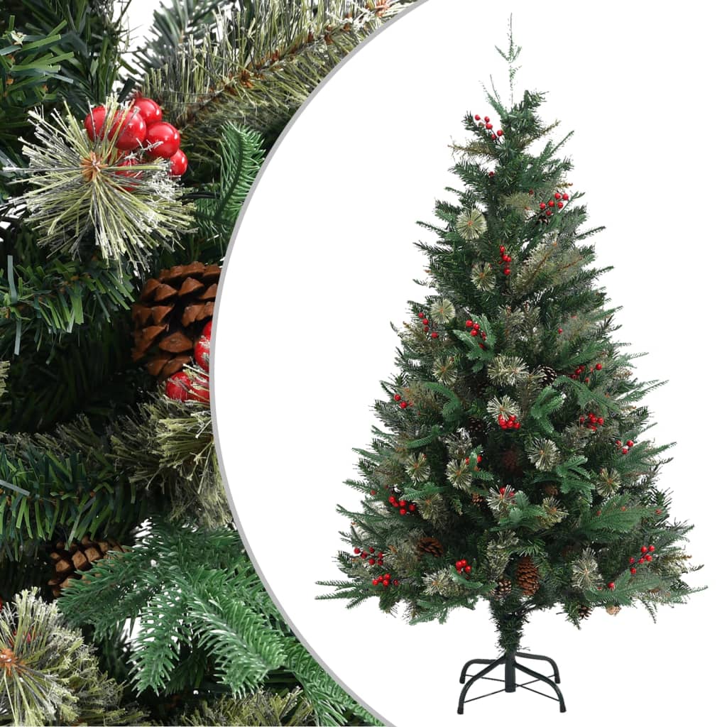 JUNG Vida Weihnachtsbaum mit Zapfen Grün 150 cm PVC & PE