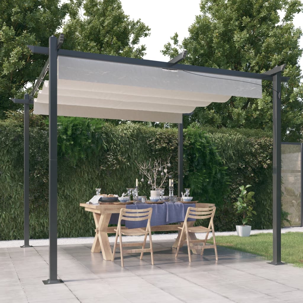 JUNG Vida Pavillon mit Ausziehbarem Dach 3x3 m Creme