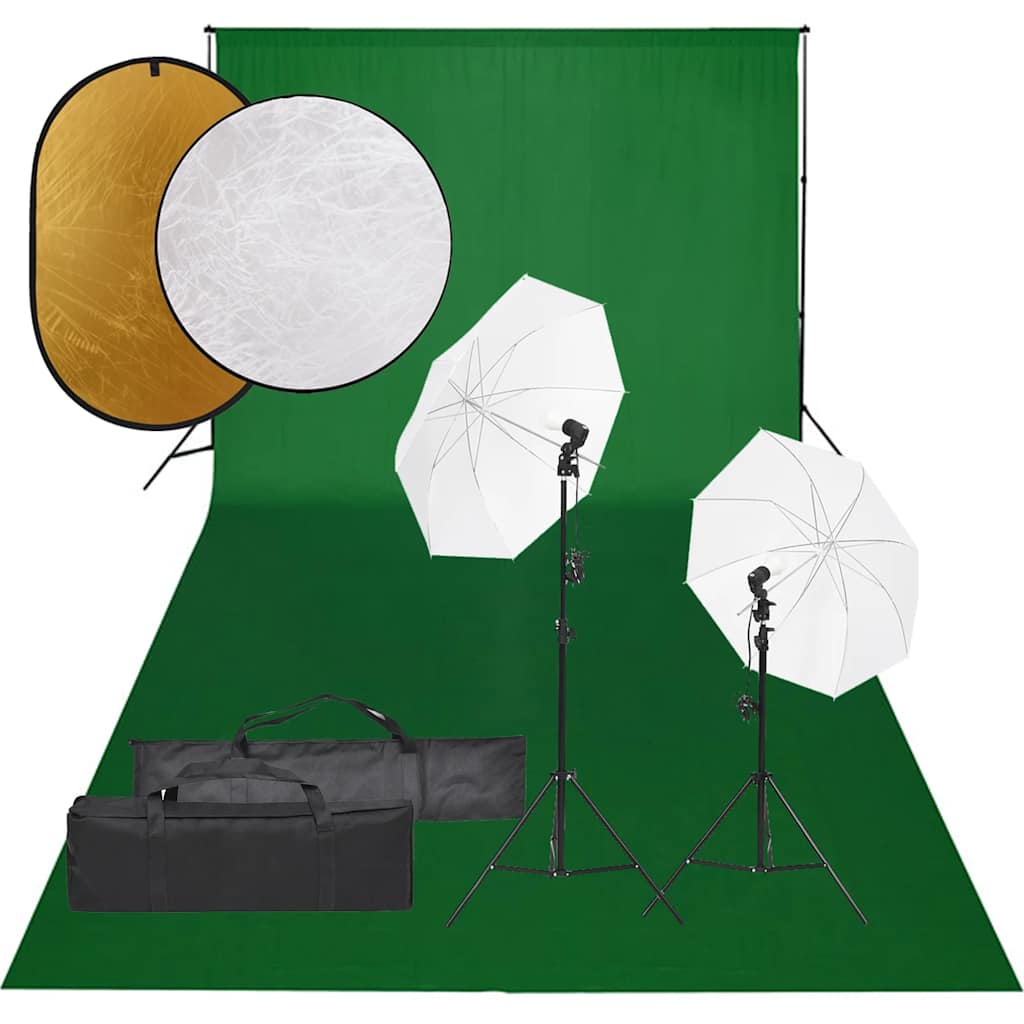 JUNG Vida Fotostudio-Set mit Beleuchtung, Hintergrund und Reflektor