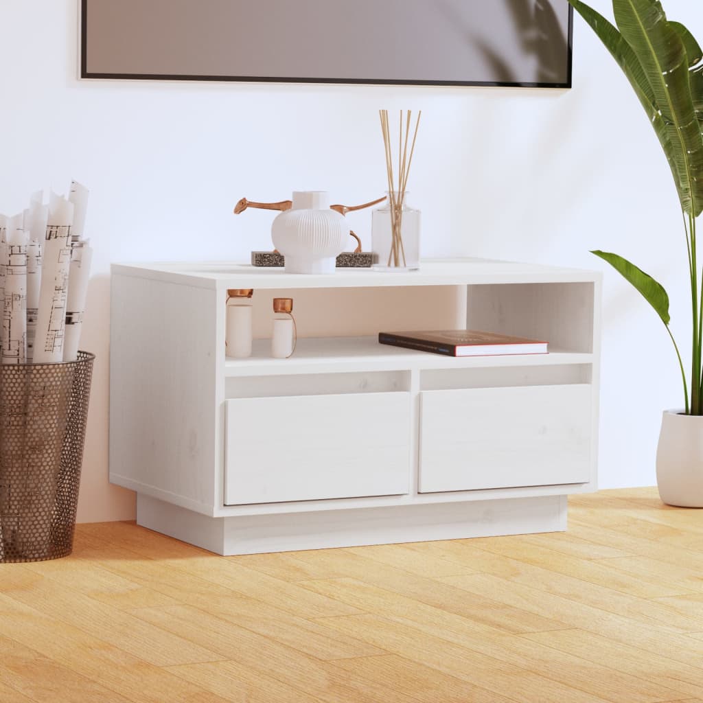 JUNG Vida TV-Schrank Weiß 60x35x37 cm Massivholz Kiefer