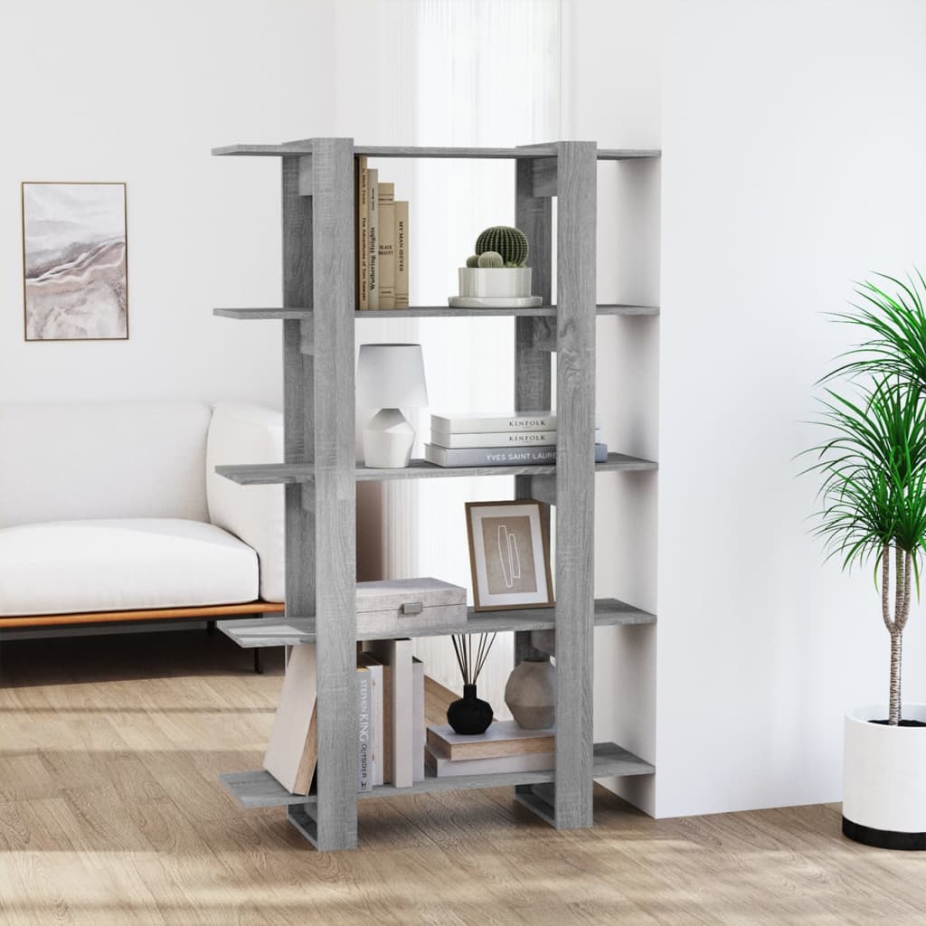 JUNG Vida Bücherregal/Raumteiler Grau Sonoma 100×30×160 cm