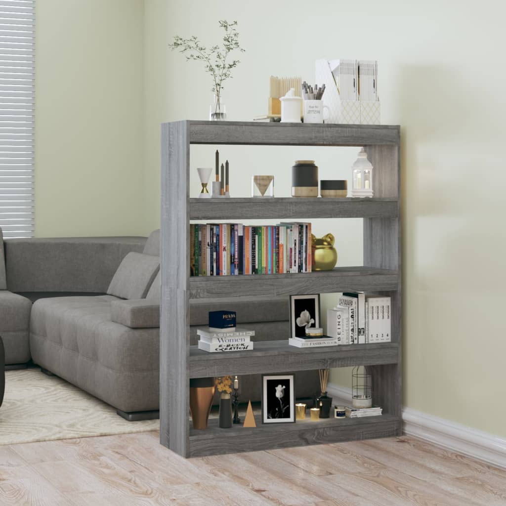 JUNG Vida Bücherregal/Raumteiler Grau Sonoma 100x30x135 cm
