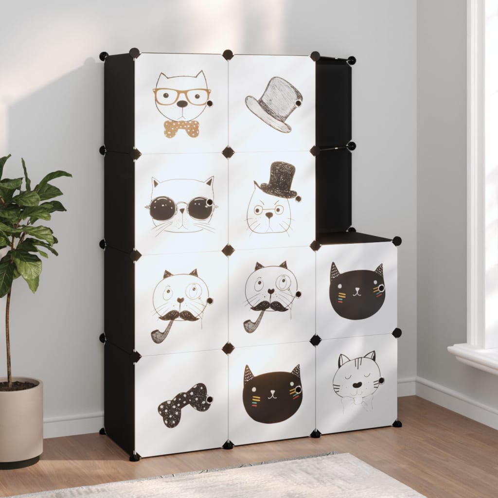 JUNG Vida Kinderschrank Modular mit 10 Würfeln Schwarz PP