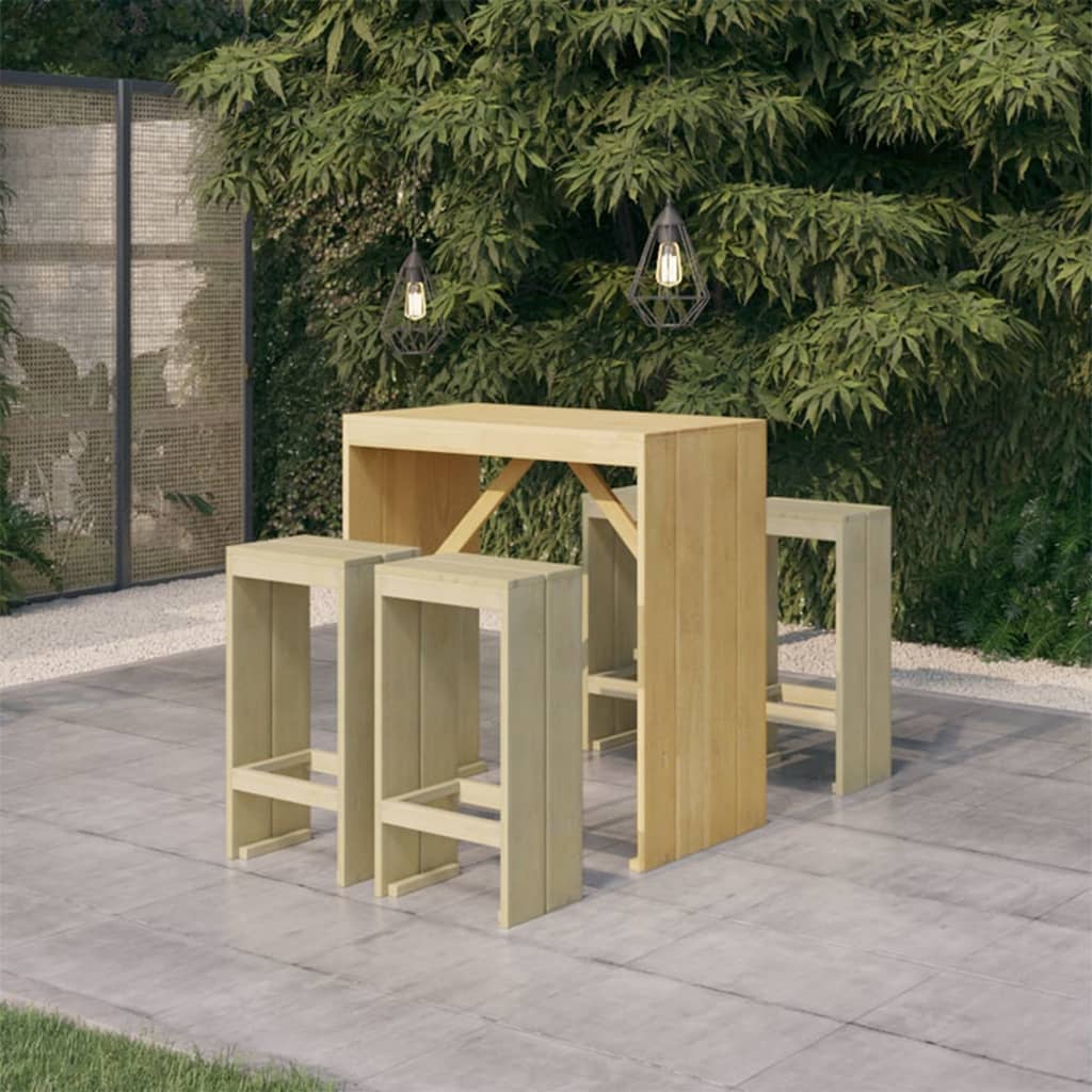 JUNG Vida 5-tlg. Gartenbar-Set Kiefernholz Imprägniert