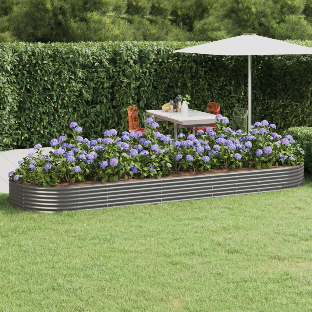 JUNG Vida Hochbeet Verzinkter Stahl 450x140x36 cm Grau