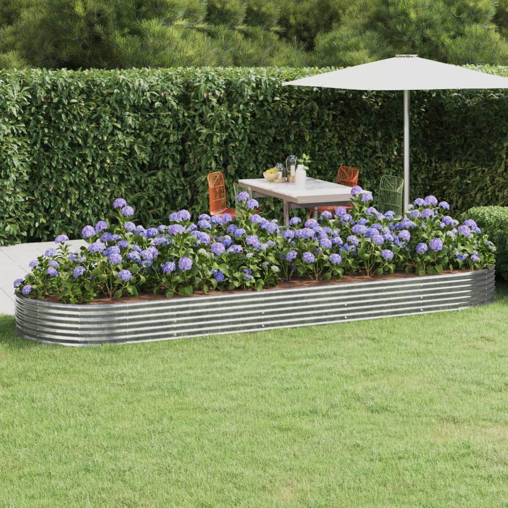 JUNG Vida Hochbeet Verzinkter Stahl 450x140x36 cm Silbern
