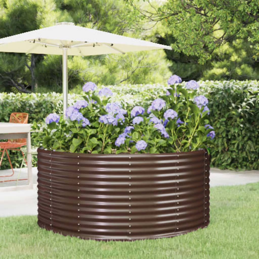 JUNG Vida Garten-Hochbeet Braun 140 x 140 x 68 cm Verzinkter Stahl