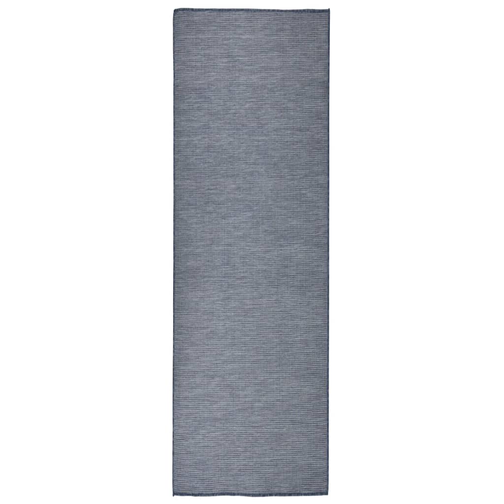JUNG Vida Outdoor-Teppich Flachgewebe 80x250 cm Blau
