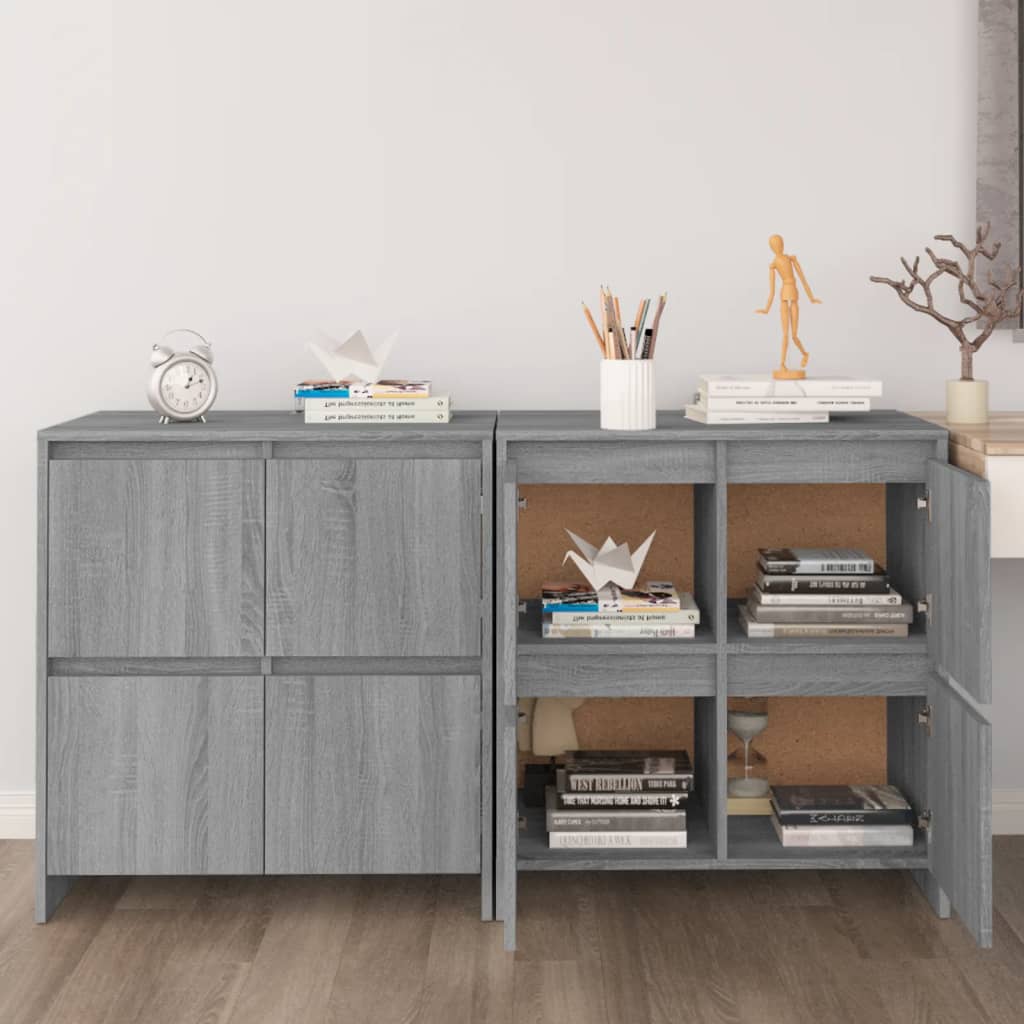 JUNG Vida Sideboards 2 Stk. Grau Sonoma 70x41x75 cm Holzwerkstoff