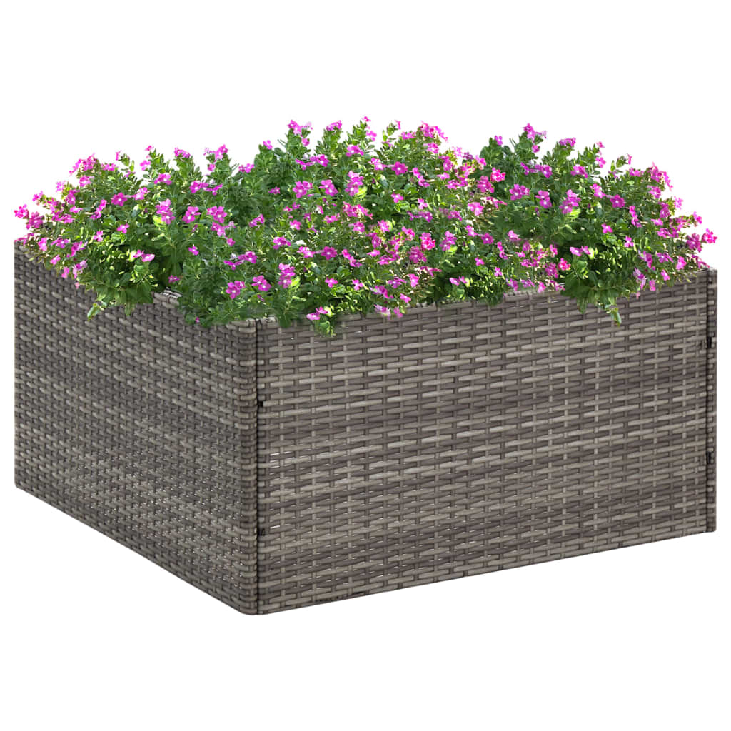 JUNG Vida Pflanzkübel Grau 80x80x40 cm Poly Rattan