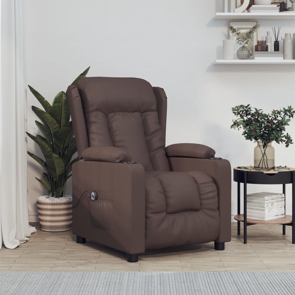 JUNG Vida Elektrischer Relaxsessel Braun Kunstleder