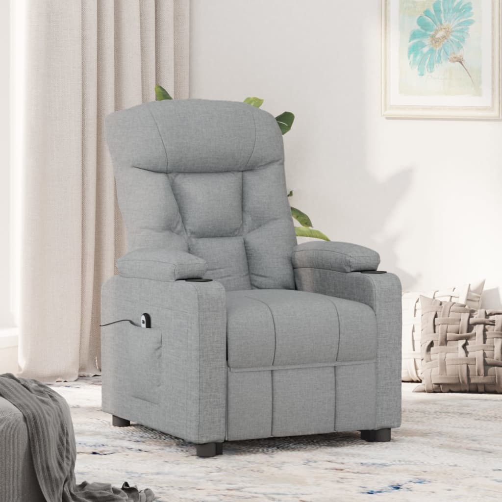 JUNG Vida Relaxsessel Elektrisch Hellgrau Stoff