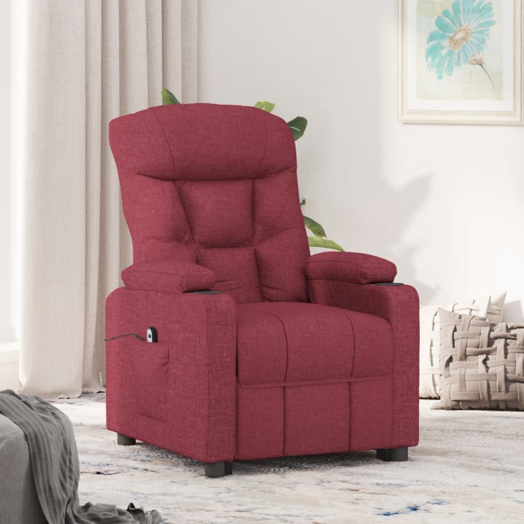 JUNG Vida Relaxsessel Elektrisch Weinrot Stoff
