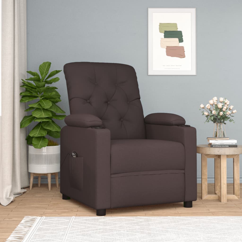 JUNG Vida Relaxsessel Elektrisch Dunkelbraun Stoff