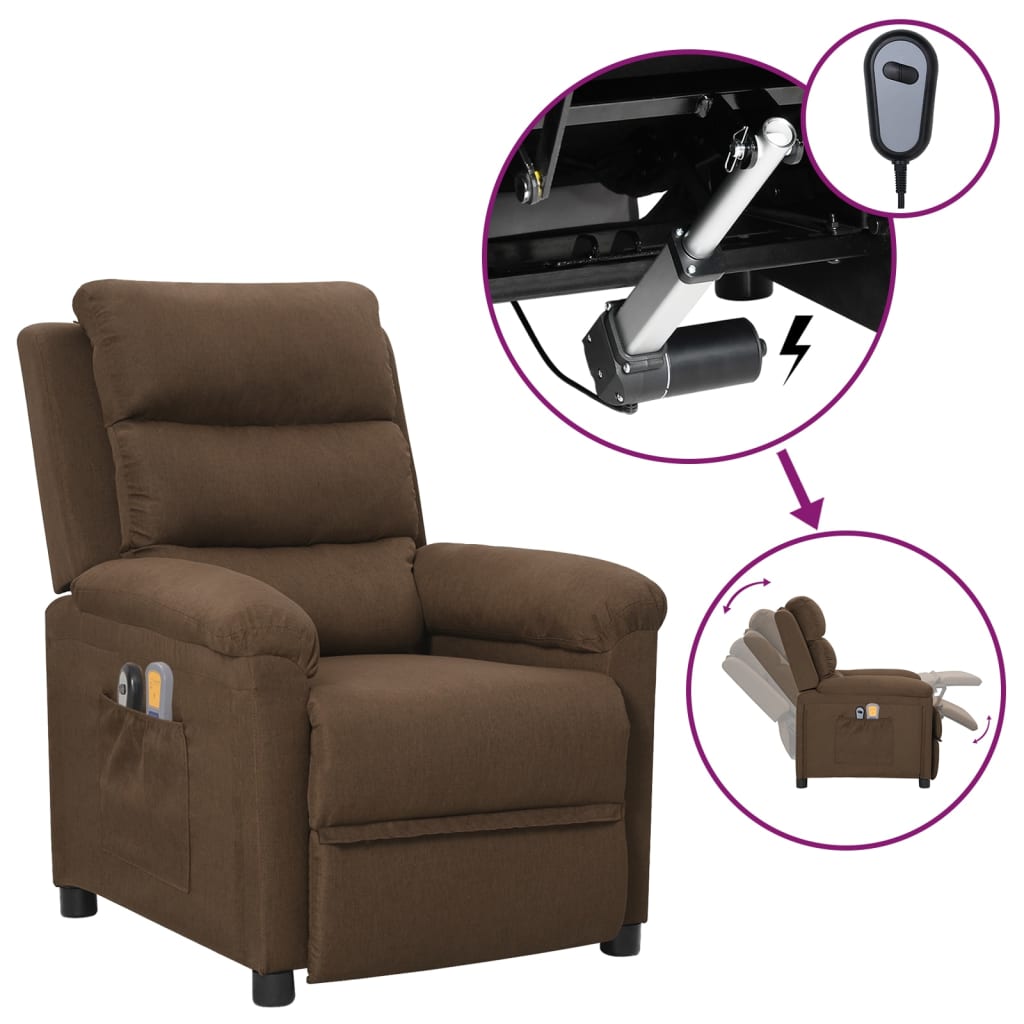 JUNG Vida Massagesessel Elektrisch Braun Stoff