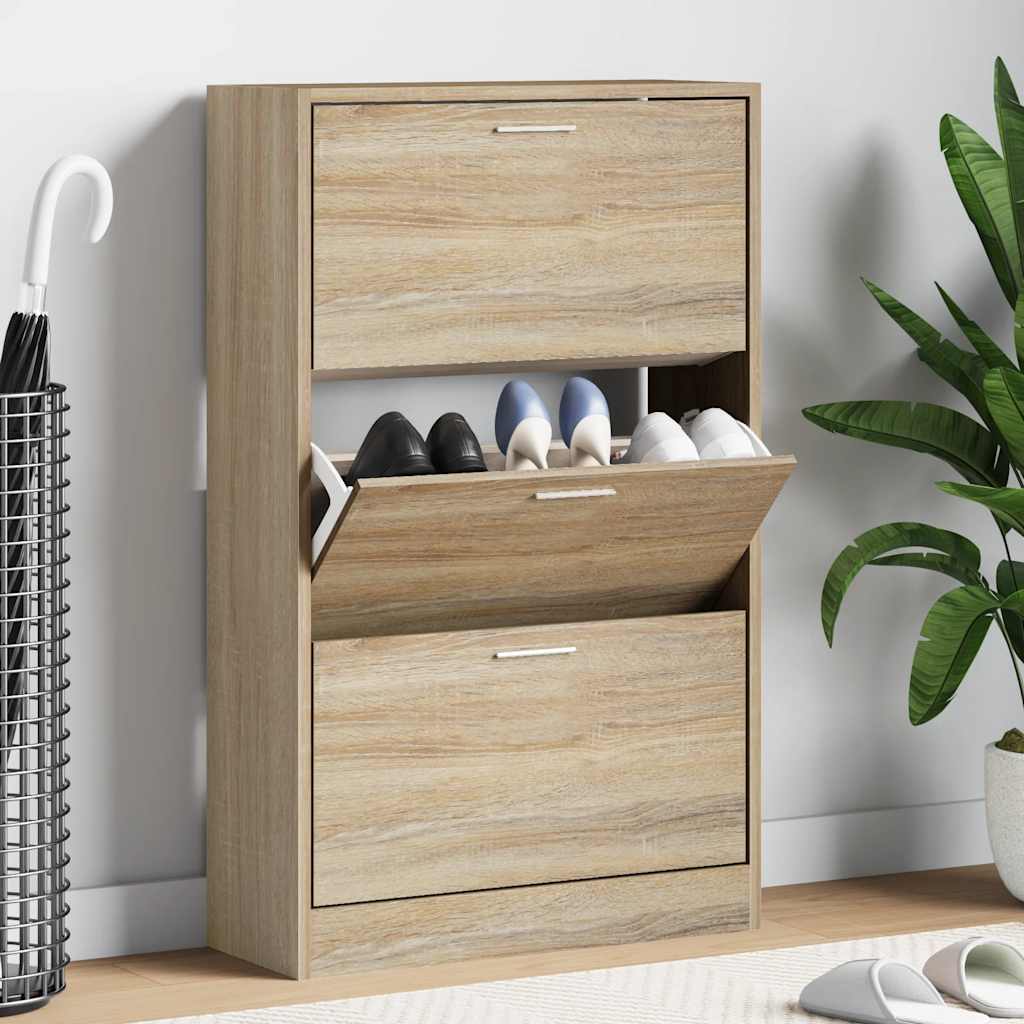 JUNG Vida Schuhschrank Sonoma-Eiche 63x24x103 cm Holzwerkstoff