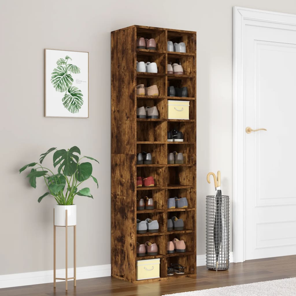 JUNG Vida Schuhregal Räuchereiche 54x34x183 cm Holzwerkstoff