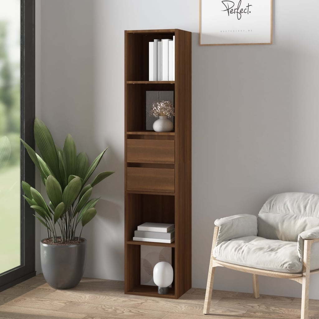 JUNG Vida Bücherregal Braun Eichen-Optik 36x30x171 cm Holzwerkstoff