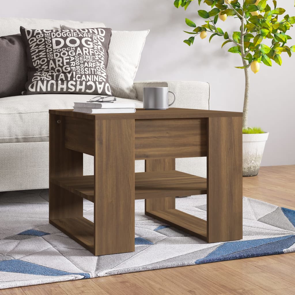 JUNG Vida Couchtisch Braun Eichen-Optik 55,5x55x45 cm Holzwerkstoff