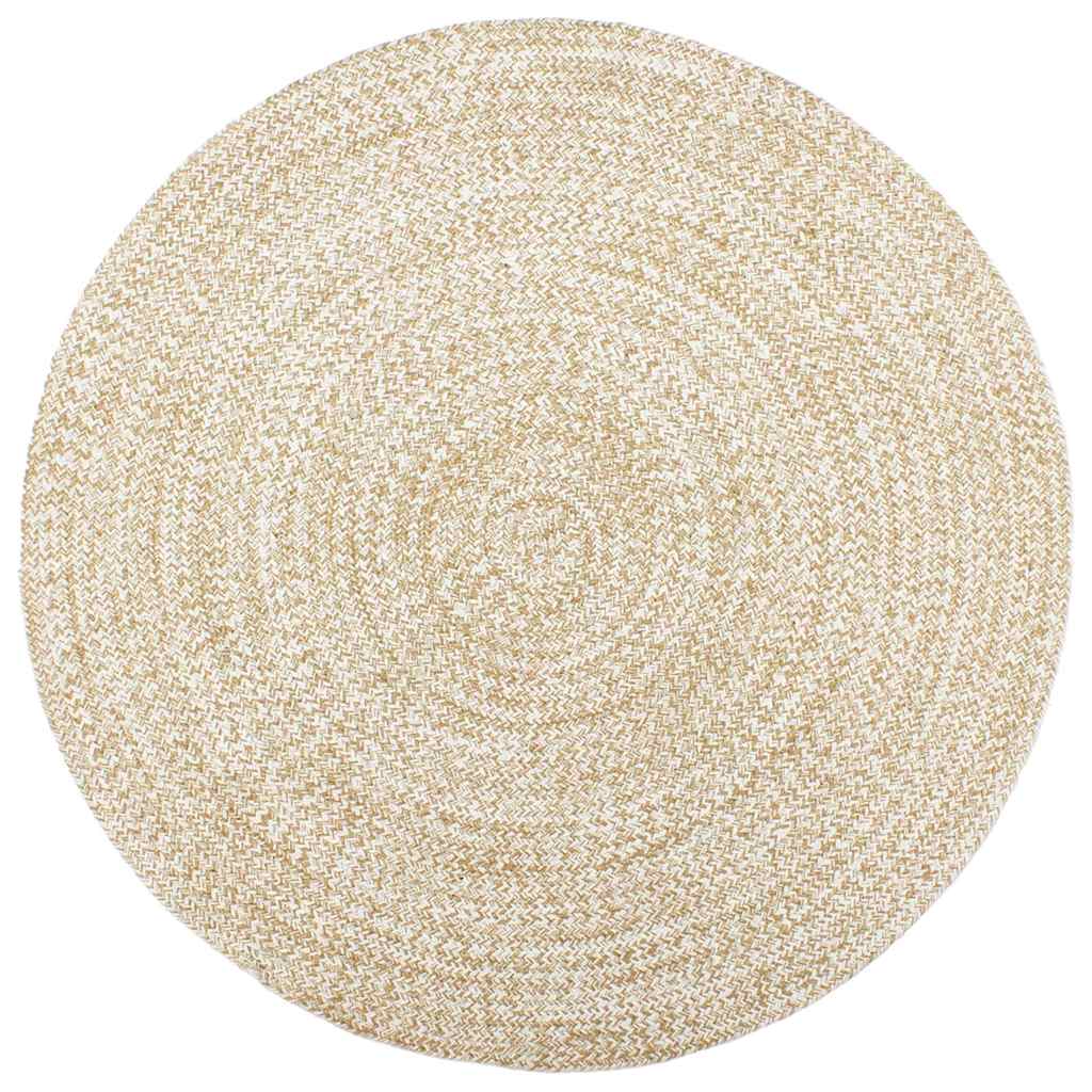 JUNG Vida Teppich Handgefertigt Jute Weiß und Braun 210 cm