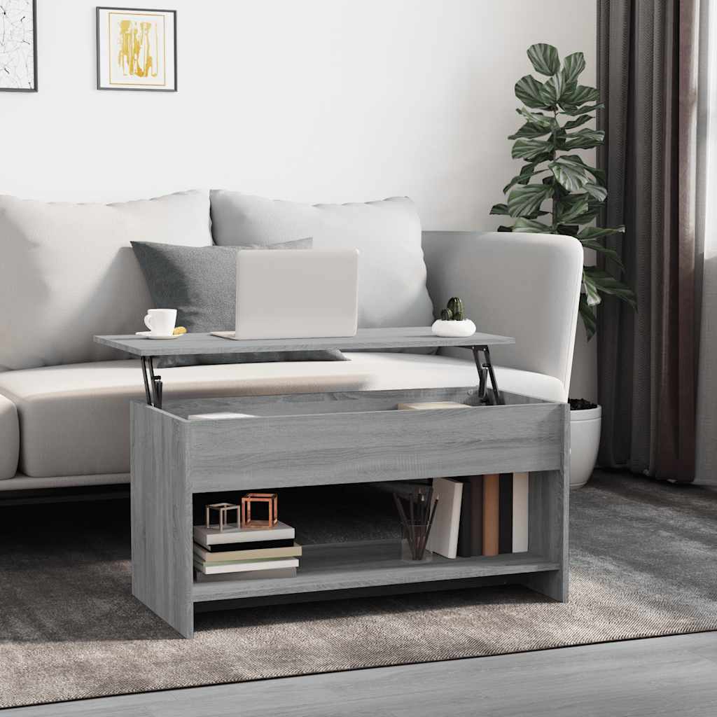 JUNG Vida Couchtisch Grau Sonoma 102x50x52,5 cm Holzwerkstoff