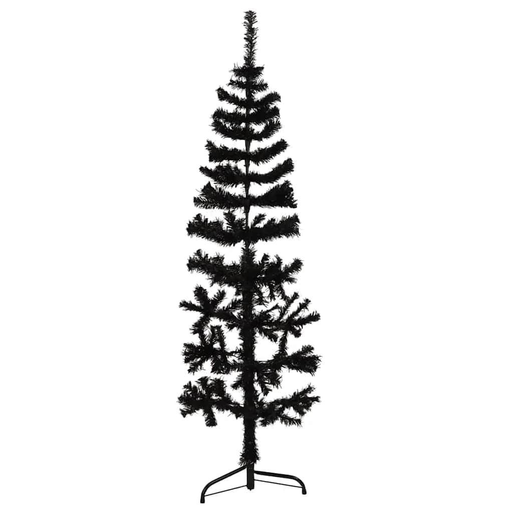 JUNG Vida Künstlicher Halb-Weihnachtsbaum Ständer Schlank Schwarz 120 cm