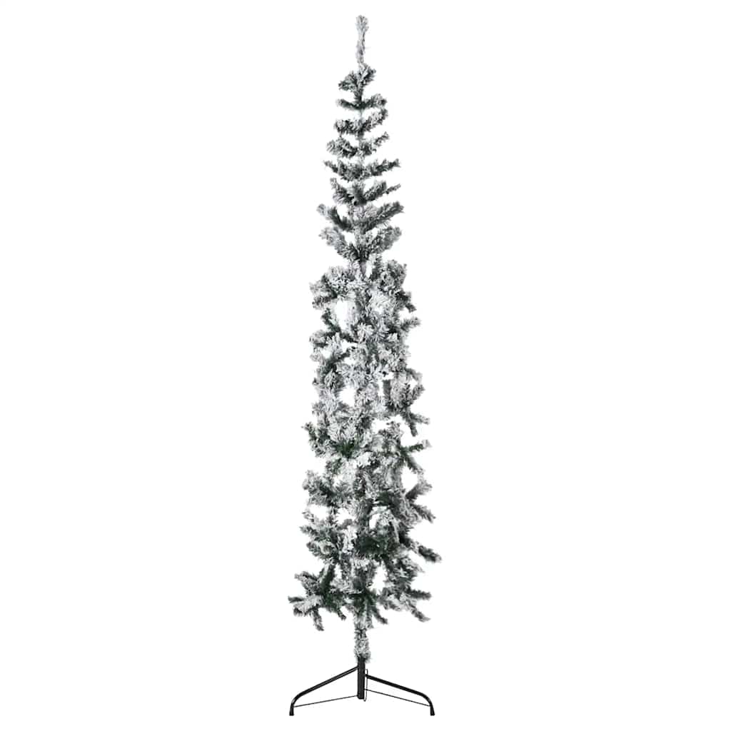 JUNG Vida Künstlicher Halb-Weihnachtsbaum mit Schnee Schlank 210 cm
