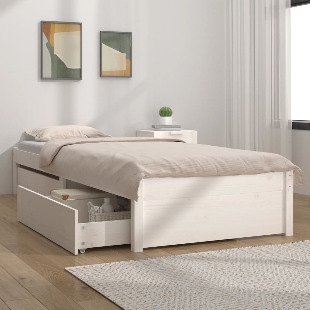 JUNG Vida Bett mit Schubladen Weiß 90x190 cm