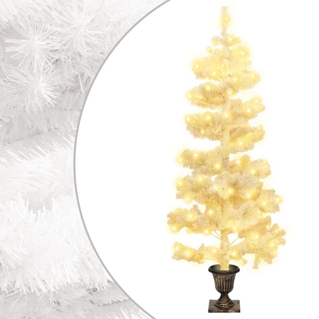 JUNG Vida Spiral-Weihnachtsbaum mit Beleuchtung und Topf Weiß 120 cm