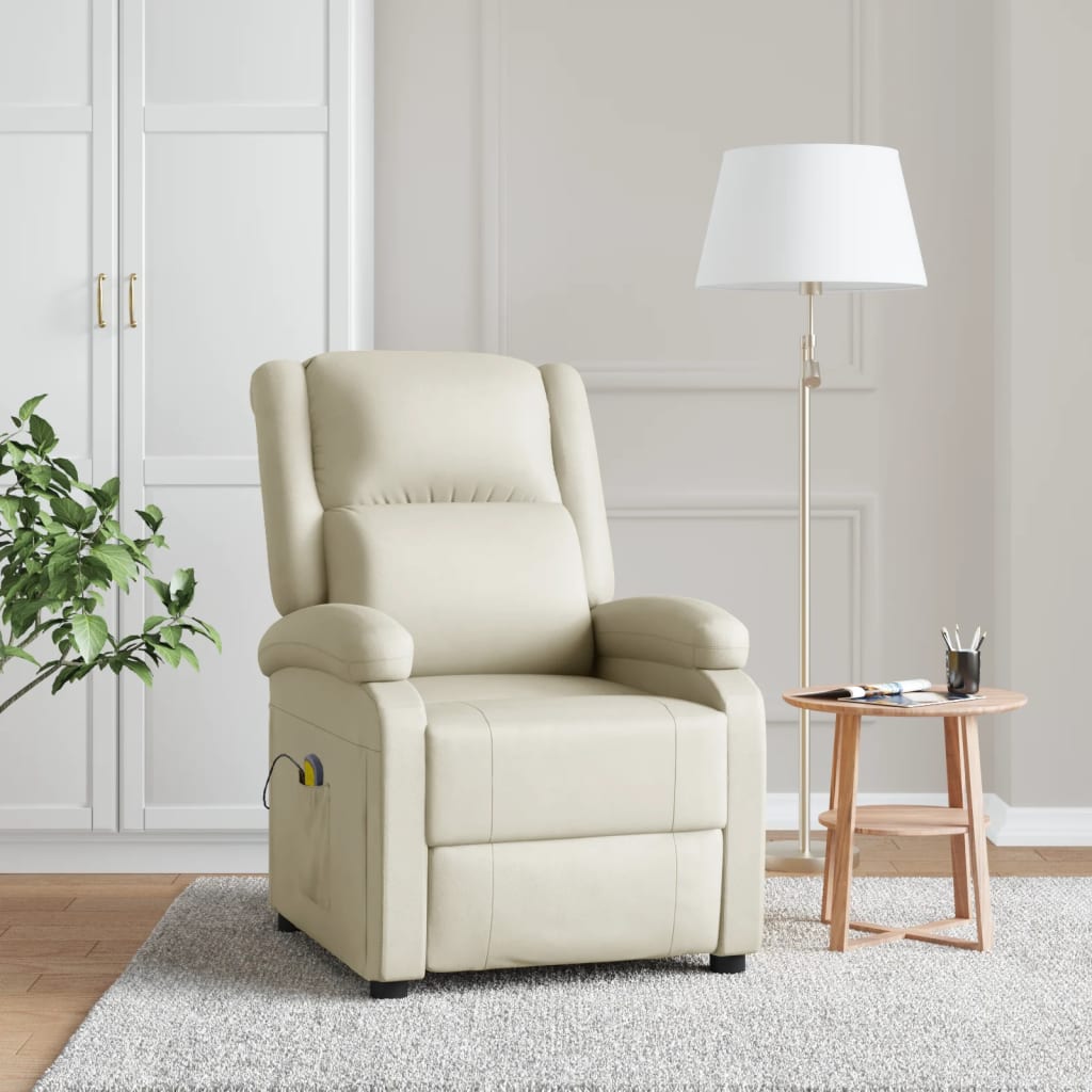 JUNG Vida Massagesessel Creme Kunstleder