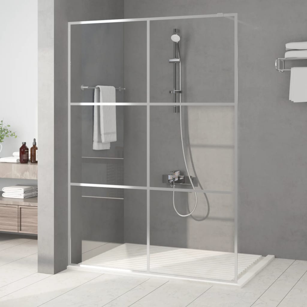 JUNG Vida Duschwand für Begehbare Dusche Silbern 140x195 cm ESG-Klarglas