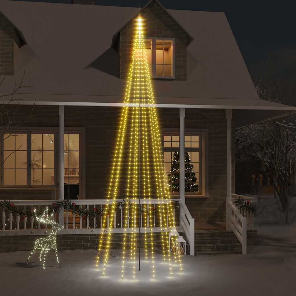 JUNG Vida LED-Weihnachtsbaum für Fahnenmast Warmweiß 732 LEDs 500 cm