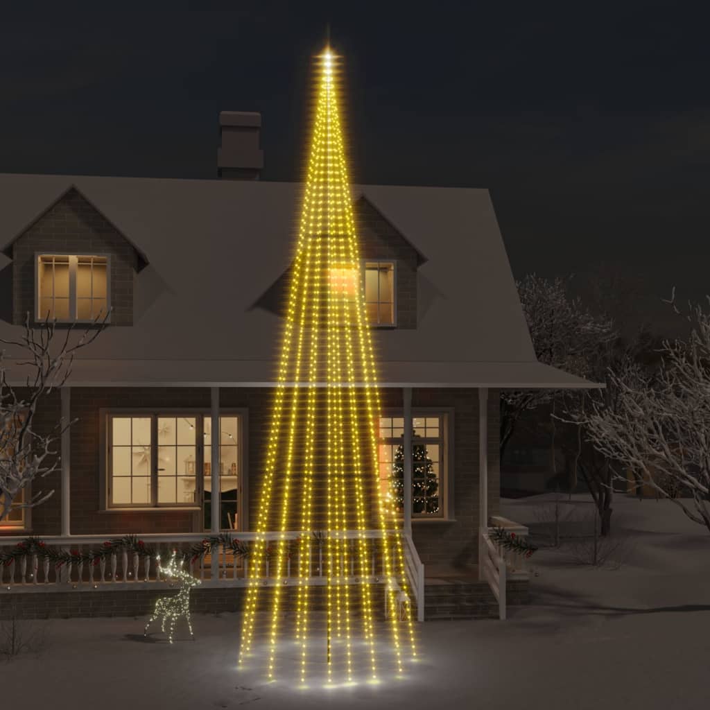 JUNG Vida LED-Weihnachtsbaum für Fahnenmast Warmweiß 1134 LEDs 800 cm