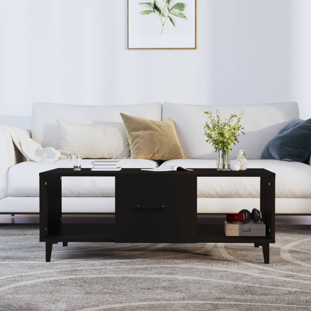 JUNG Vida Couchtisch Schwarz 102x50x40 cm Holzwerkstoff