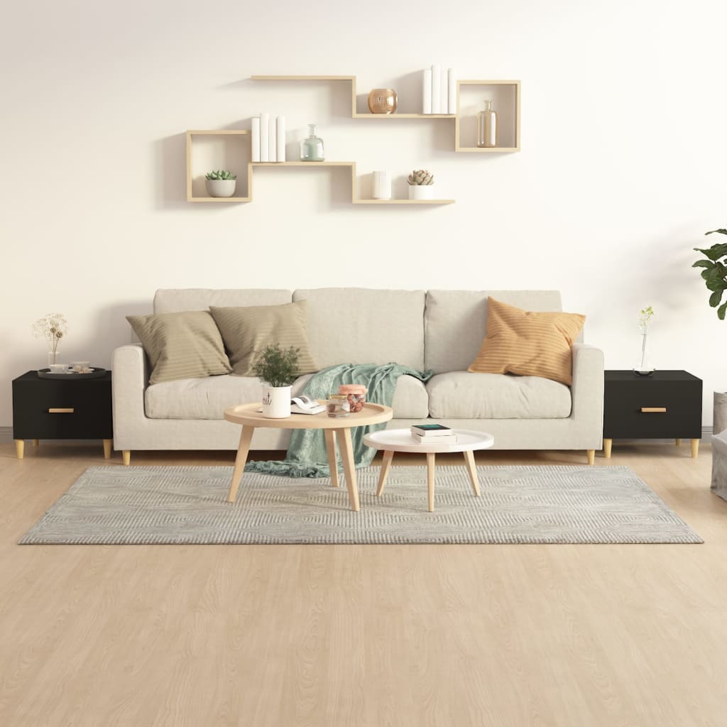 JUNG Vida Couchtische 2 Stk. Schwarz 50x50x40 cm Holzwerkstoff