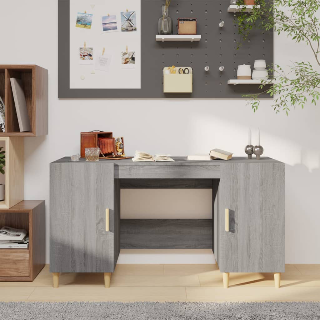 JUNG Vida Schreibtisch Grau Sonoma 140x50x75 cm Holzwerkstoff