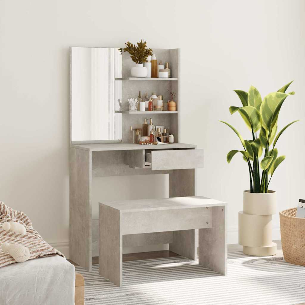 JUNG Vida Schminktisch-Set Betongrau 74,5x40x141 cm